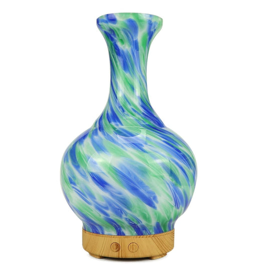 Aroma Atomiser - Glass Vase Blue and Green UK Plug-0