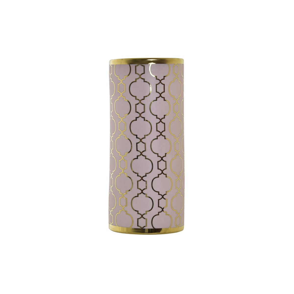 Vase DKD Home Decor Pink Golden Porcelain Oriental Chromed 14 x 14 x 32 cm-0