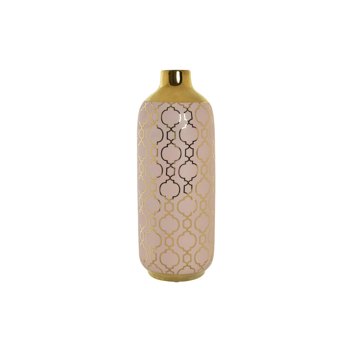 Vase DKD Home Decor Porcelain Pink Golden Oriental (15 x 15 x 41,5 cm)-0