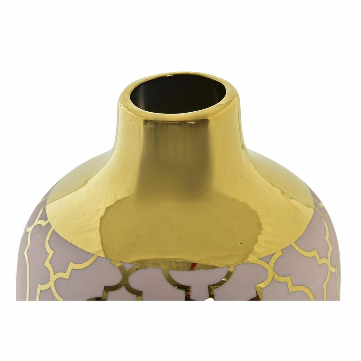 Vase DKD Home Decor Pink Golden Porcelain Oriental Chromed 13 x 13 x 26 cm-2