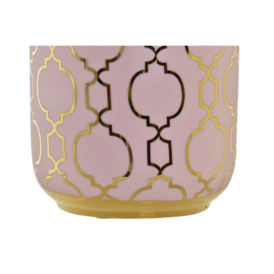 Vase DKD Home Decor Pink Golden Porcelain Oriental Chromed 13 x 13 x 26 cm-1