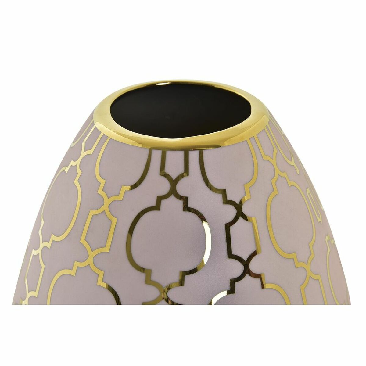 Vase DKD Home Decor Porcelain Pink Golden Oriental Chromed 16 x 16 x 18 cm-2
