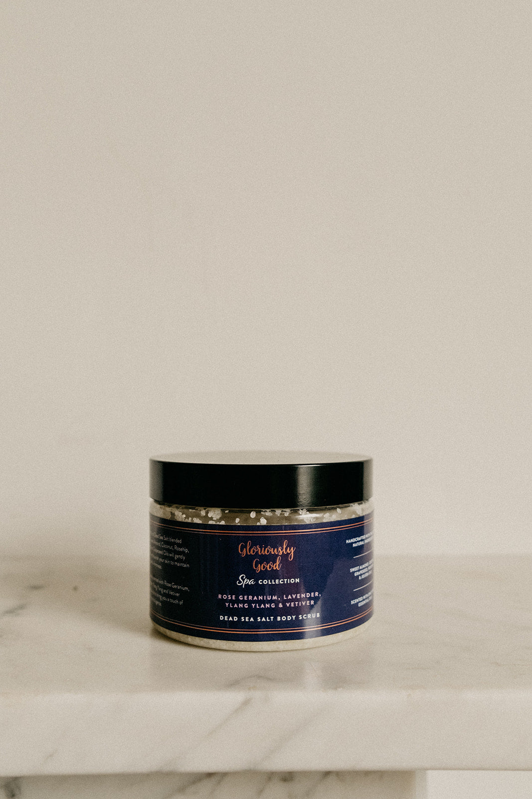 Rose Geranium, Lavender, Ylang Ylang & Vetiver Dead Sea Salt Body Scrub-0